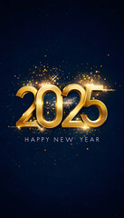 2025 Happy New Year celebration background with vibrant colors and ample copy space, ideal for festive greetings, announcements, or holiday messages.	