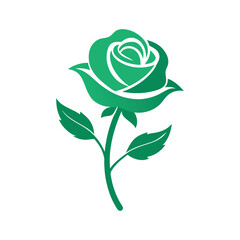 Green Rose Vector Illustration Unique and Vibrant Bloom Isolated on White Background for Elegant and Exotic Floral Design