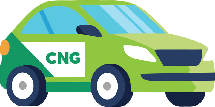 a cng car vector on white background