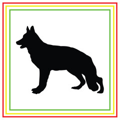 black dog silhouette vector design on white background
