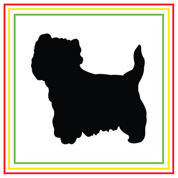 recommend clip art: black dog silhouette vector design on white background