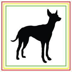 black dog silhouette vector design on white background