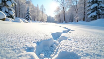  Snowy path through a winter wonderland
