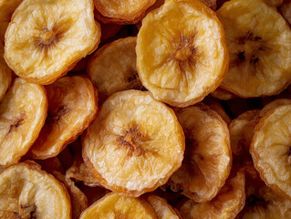 Dried Banana Slices Organic Healthy Snack Close Up Food Texture