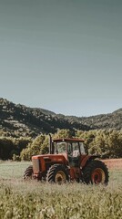 Obraz premium Vintage Tractor in Serene Landscape