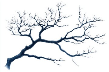 Obraz premium Stylized silhouette of a bare branching tree against a solid sky background emphasizing nature’s intricate patterns and organic shapes in a minimalist winter style