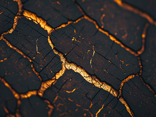 Abstract Black and Gold Cracked Texture Background Design Element