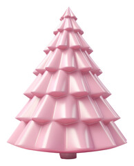 Fototapeta premium PNG Pink christmas tree white background celebration decoration.