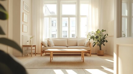 Fototapeta premium Modern Interior of Stylish Living Room ,Wall Mock Up, Frame , Poster with Beautiful Background, 3d render