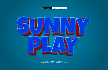 Fototapeta premium sunny play playful and colorful editable text effect for kids games