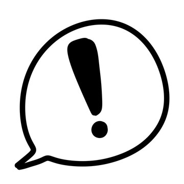recommend clip art: exclamation mark icon. outline speech bubble illustration. isolated on white background