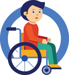 a person in wheelchair on white background