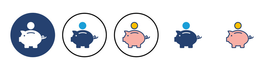 Piggy bank icon vector. piggy money icon
