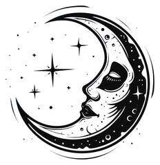 Fototapeta premium PNG Moon astronomy night logo.