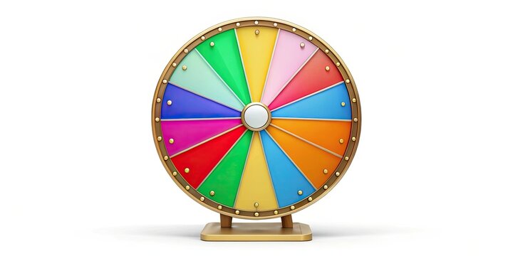 Prize wheel with colorful blank slices for customization, rendered , prize wheel, colored slices, customizable