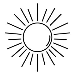 Sun. Doodle sun hand-drawn vector icon.