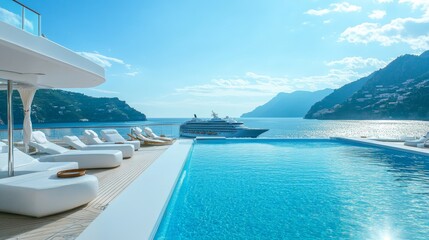 Fototapeta premium Exploring the world unforgettable experiences and adventures on luxury cruise ships at sea
