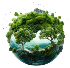 PNG Planet green tree sphere.
