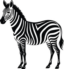 Obraz premium a zebra silhouette vector on white background