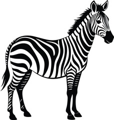 a zebra silhouette vector on white background