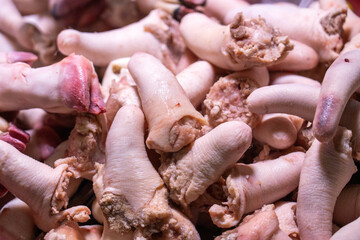 Close-Up of Fresh Meat Products at a Local Market