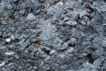 Broken section of old outdoor concrete wall