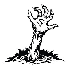 vector a zombie's arm comes out of the ground