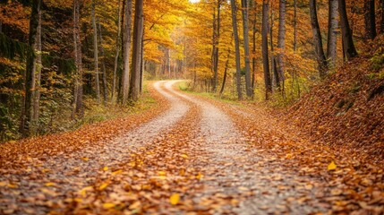 Obraz premium Autumn Path in Forest