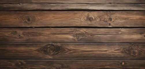 Fototapeta premium Close-up of rustic wood texture background with deep, natural grains and weathered brown tones