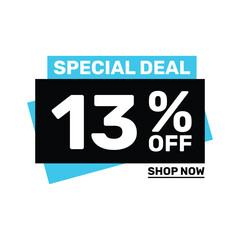 Special deal 13 off price marketing blue color design.