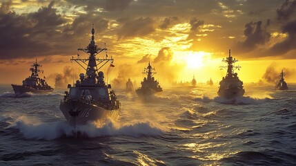 Documenting joint naval operations and training exercises among multiple nations  fleets