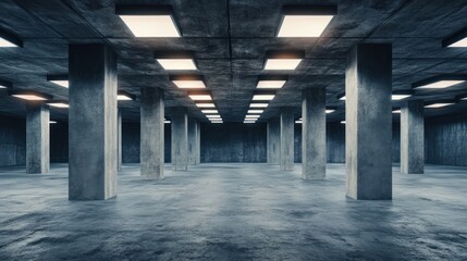 Concrete Parking Garage Interior