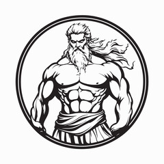 Zeus Stock Illustrations. Zeus Gym Vector Logo Design  isolated on white background.