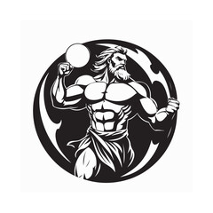Zeus Gym Vector Logo Design  isolated on white background.