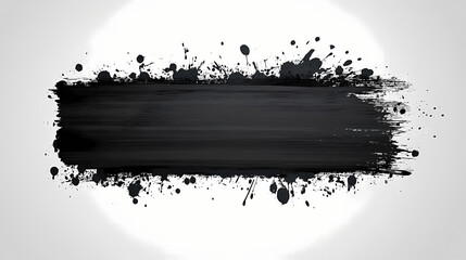 Black paint splatter banner illustration on a white background. Splatter Painting. Illustration