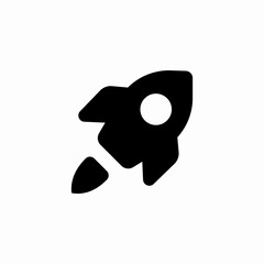 spaceship rocket launch project icon sign vector
