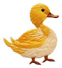 PNG Duck in embroidery style animal bird representation.