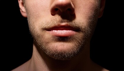 Obraz premium Close-Up Portrait of a Young Man's Face