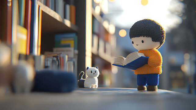 Quiet afternoon by the bookshelf