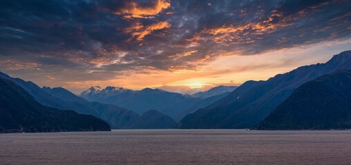 sunset in the mountains