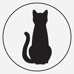 black and white cat, icon cat