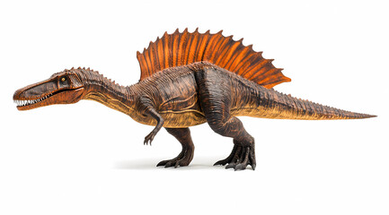 Obraz premium Realistic Spinosaurus on White Background: A Dinosaur Like No Other