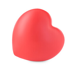 One red decorative heart isolated on white