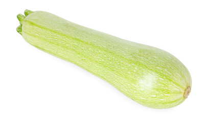 One fresh ripe zucchini isolated on white
