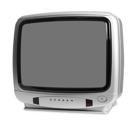 One retro tv set isolated on white