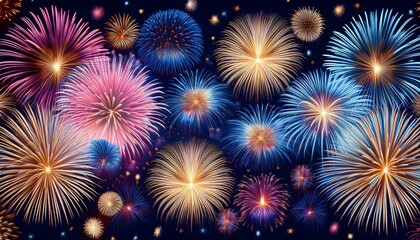 Naklejka premium 花火の夜空fireworks night sky