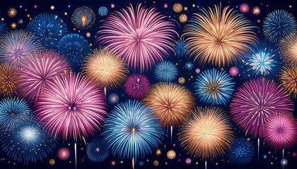 Fototapeta premium 花火の夜空fireworks night sky