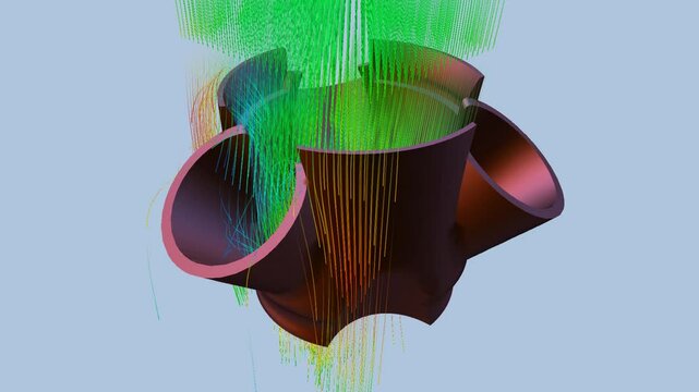 CFD simulation Computational fluid dynamics - Air duct airflow simulation