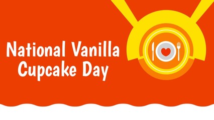 Obraz premium National Vanilla Cupcake Day web banner design illustration 