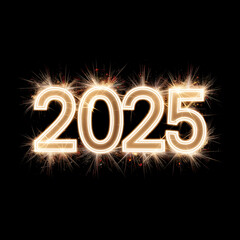 Happy New Year 2025 celebration by AI generative